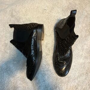 Alaia Paris Black Perforated Ankle Boots